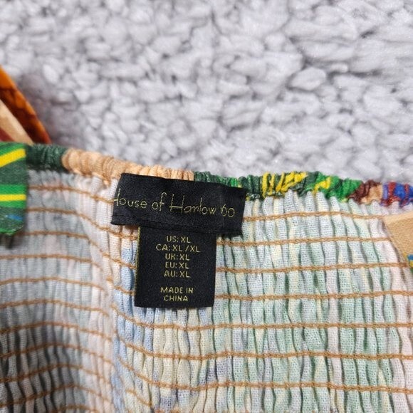 House of Harlow 1960 Linen Blend Toucan Tropical Mini Dress NWT Women's Size XL - Picture 11 of 14